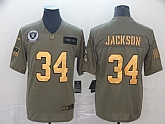 Nike Raiders 34 Bo Jackson 2019 Olive Gold Salute To Service Limited Jersey,baseball caps,new era cap wholesale,wholesale hats